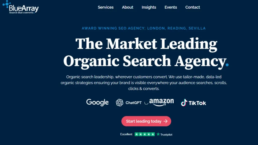 7 Best AEO Agencies for Startups and Small Businesses in 2026 10 bluearray-website-screenshot