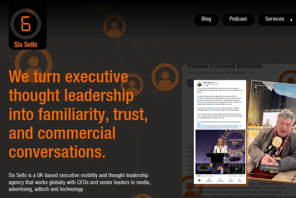 7 Best LinkedIn Ghostwriting Agencies for B2B Founders 15 six-sells-website-screenshot